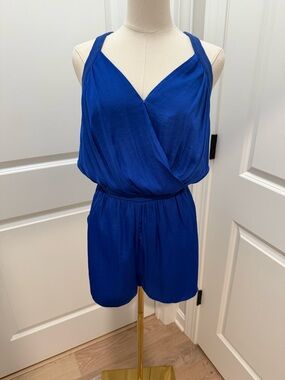 Royal Blue Sleeveless Wrap Romper
